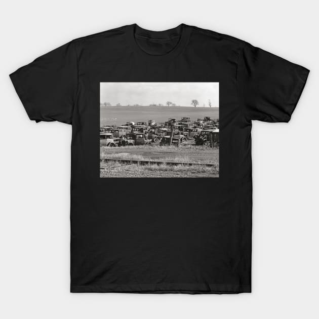 Automobile Graveyard, 1935. Vintage Photo T-Shirt by historyphoto